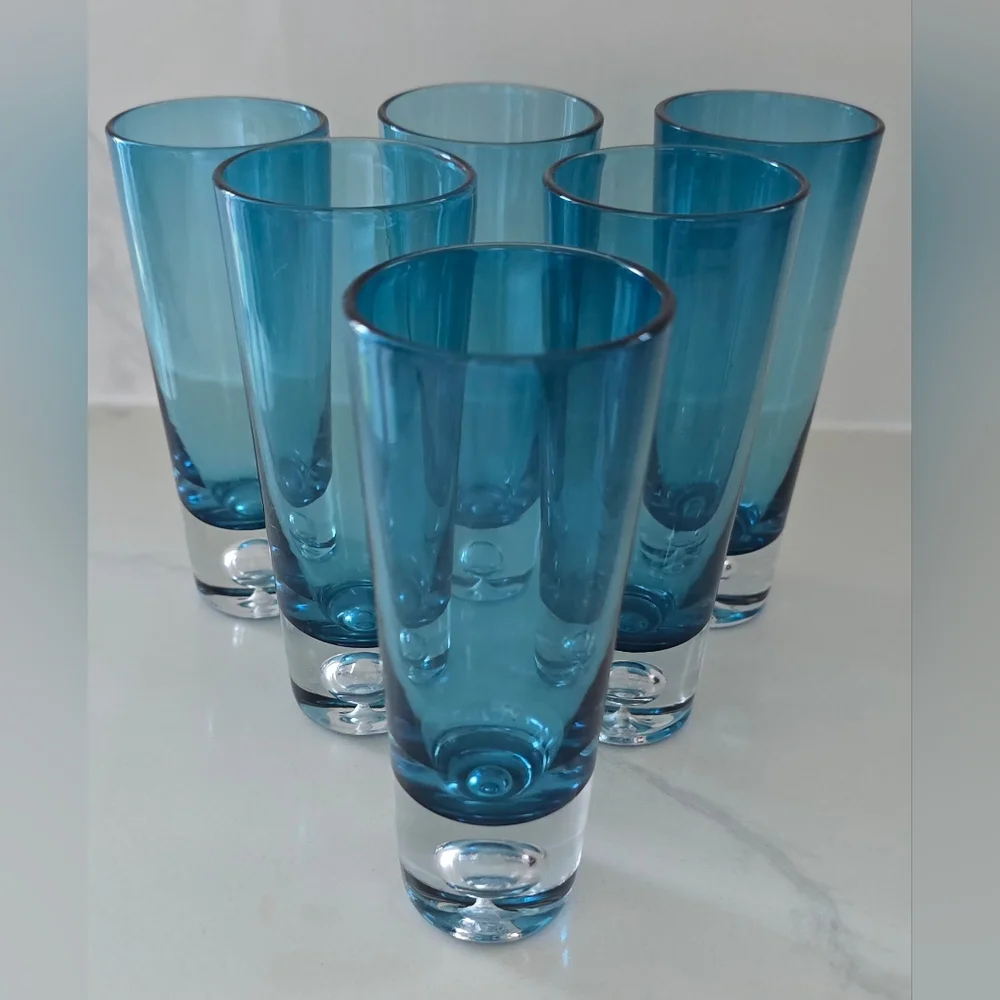 Krosno Azure Blue‎ Shot Glasses Set Of Six